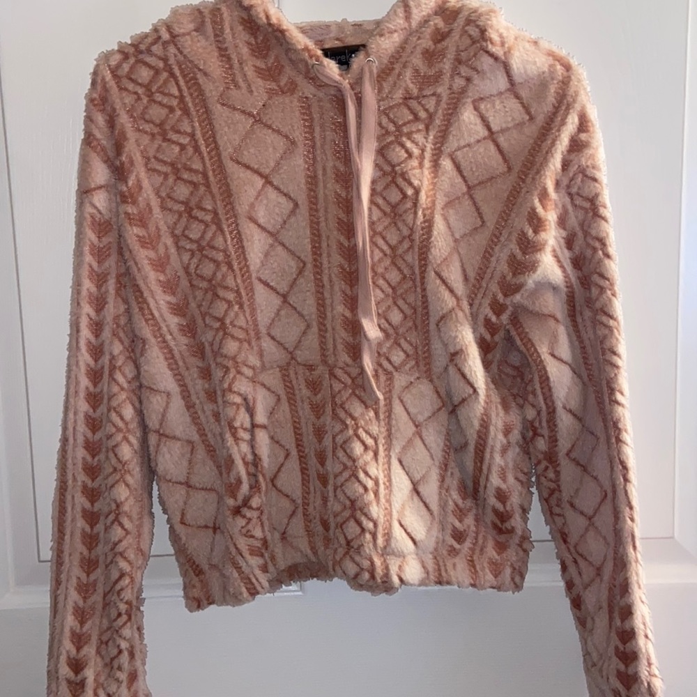 Pink Derek Heart sweater with hoodie